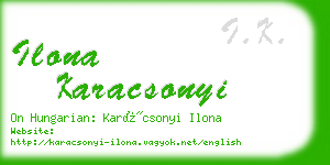 ilona karacsonyi business card